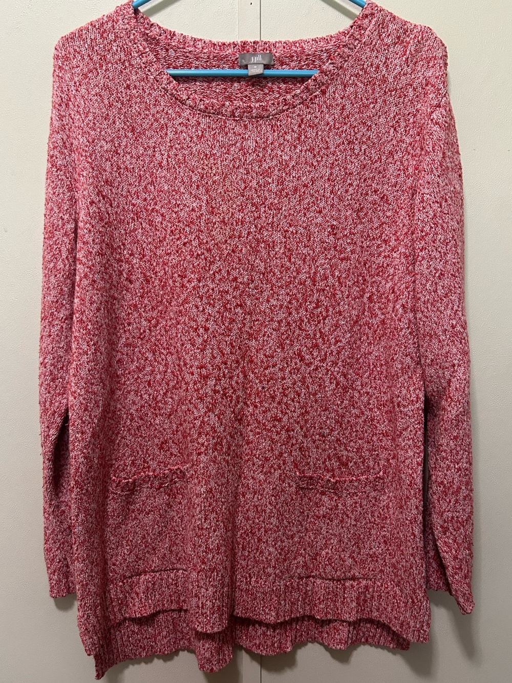 J. Jill Pink Marled Scoopneck Sweater